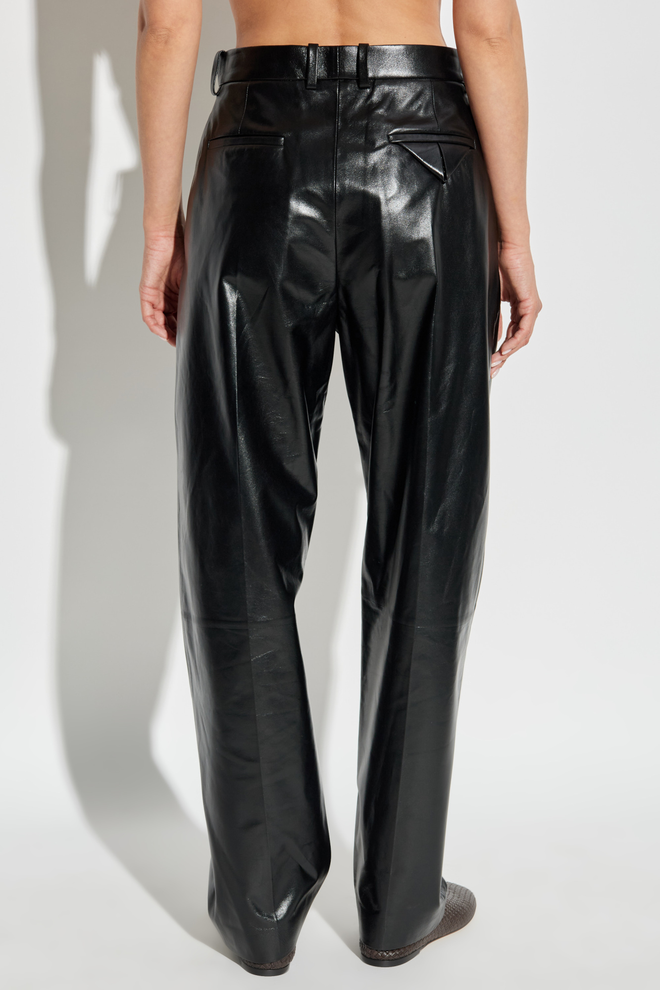 Bottega Veneta Leather trousers with pleats | Women's